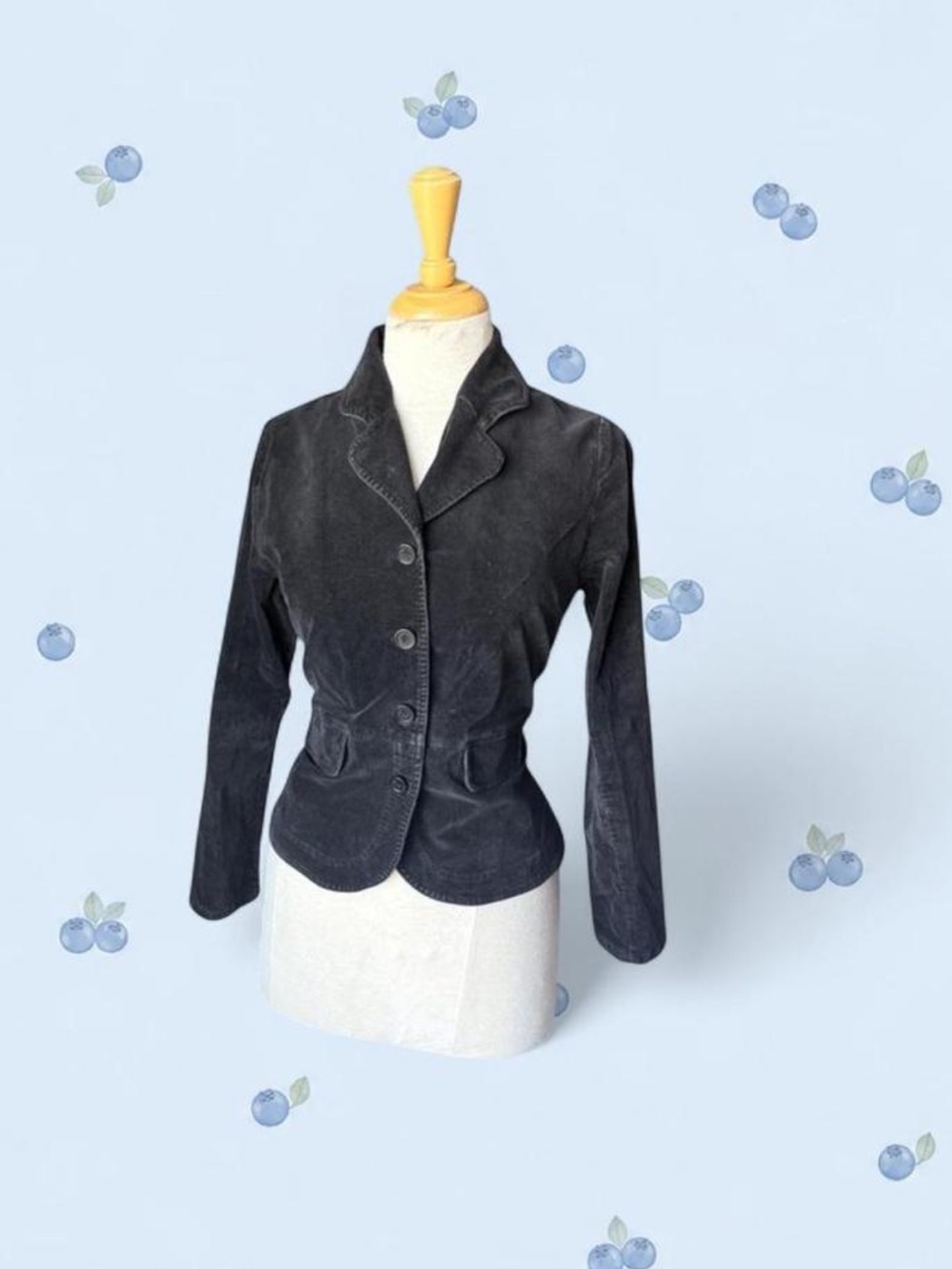 Tommy Hilfiger Black Fitted Corduroy Blazer